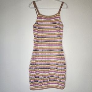 Olive + Oak Rainbow Crochet Swiftie Style Dress L